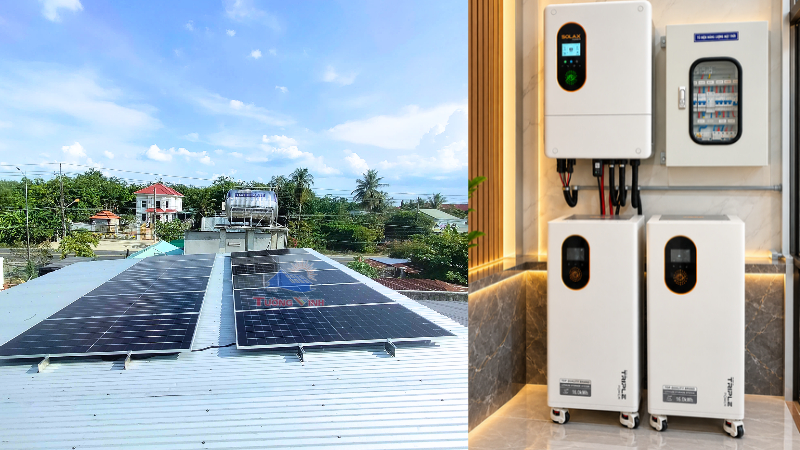 Combo điện mặt trời Hybrid 15kW lưu trữ 32kWh