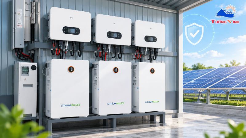 Cận cảnh cấu trúc vững chãi của tủ pin lưu trữ C&I Flex16-HBox-8 dung lượng 128.61 kWh.